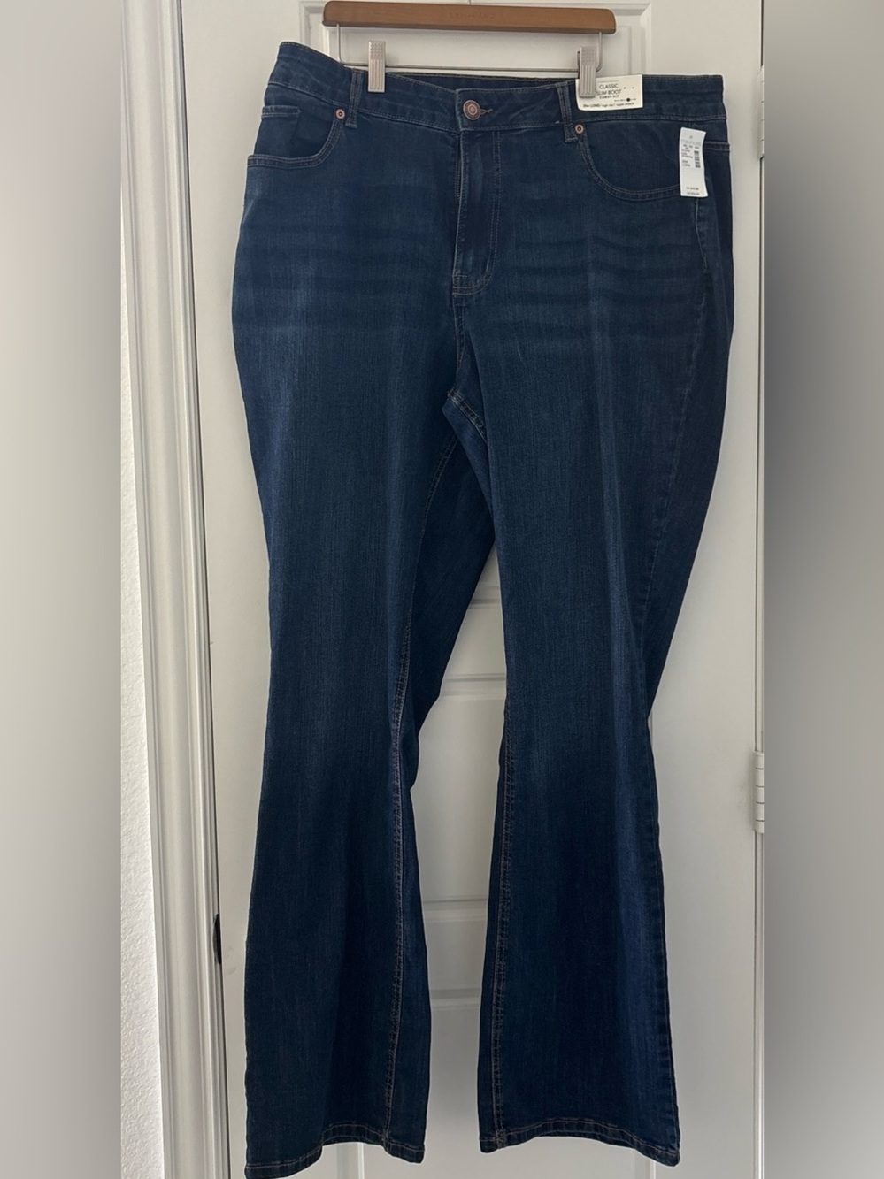 Maurices Curvy Bootcut Jeans 20W Long High Rise Super Stretch Blue NWT